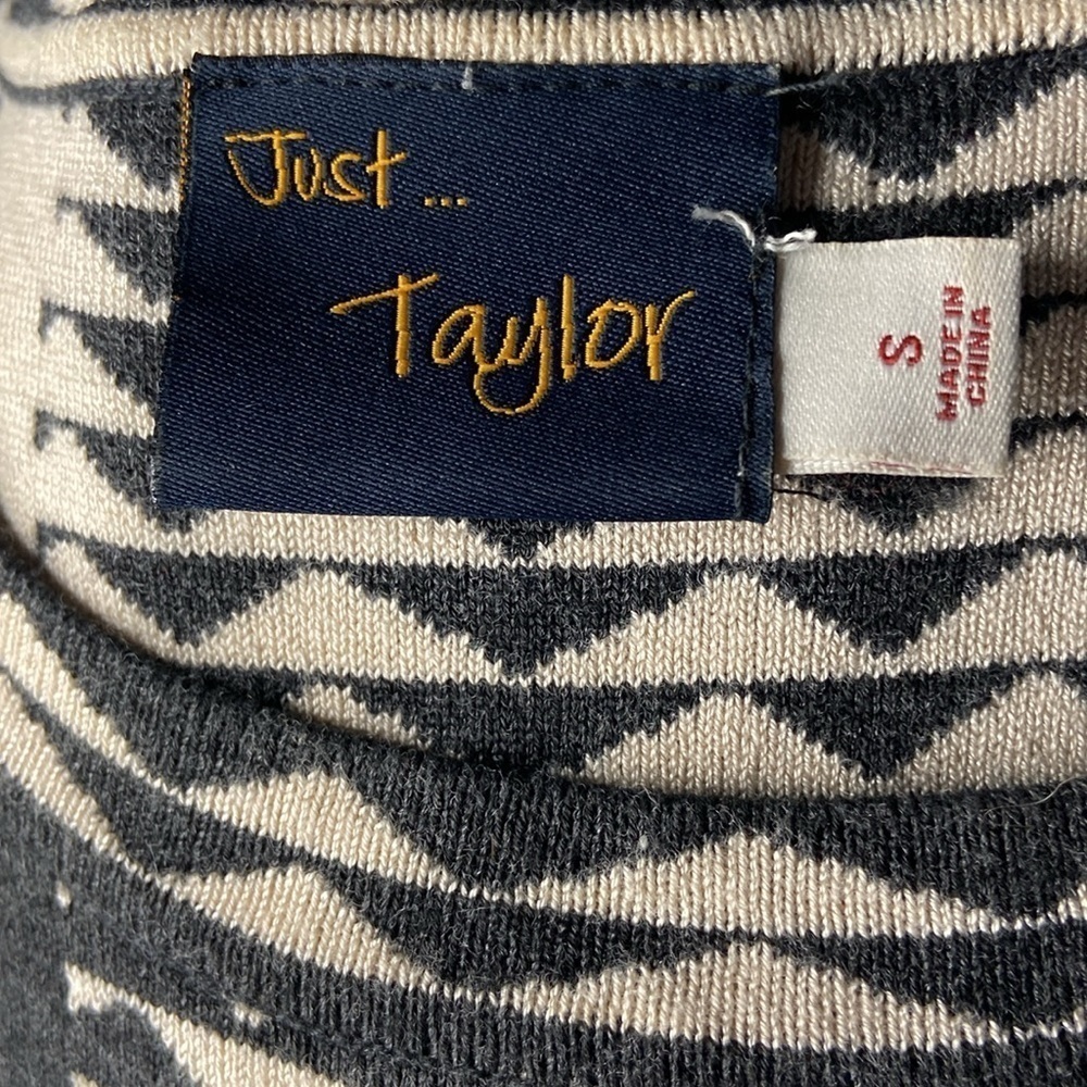 Just Taylor Sweater Dress Fit And Flare Dark Gray Tan S - Picture 7 of 11